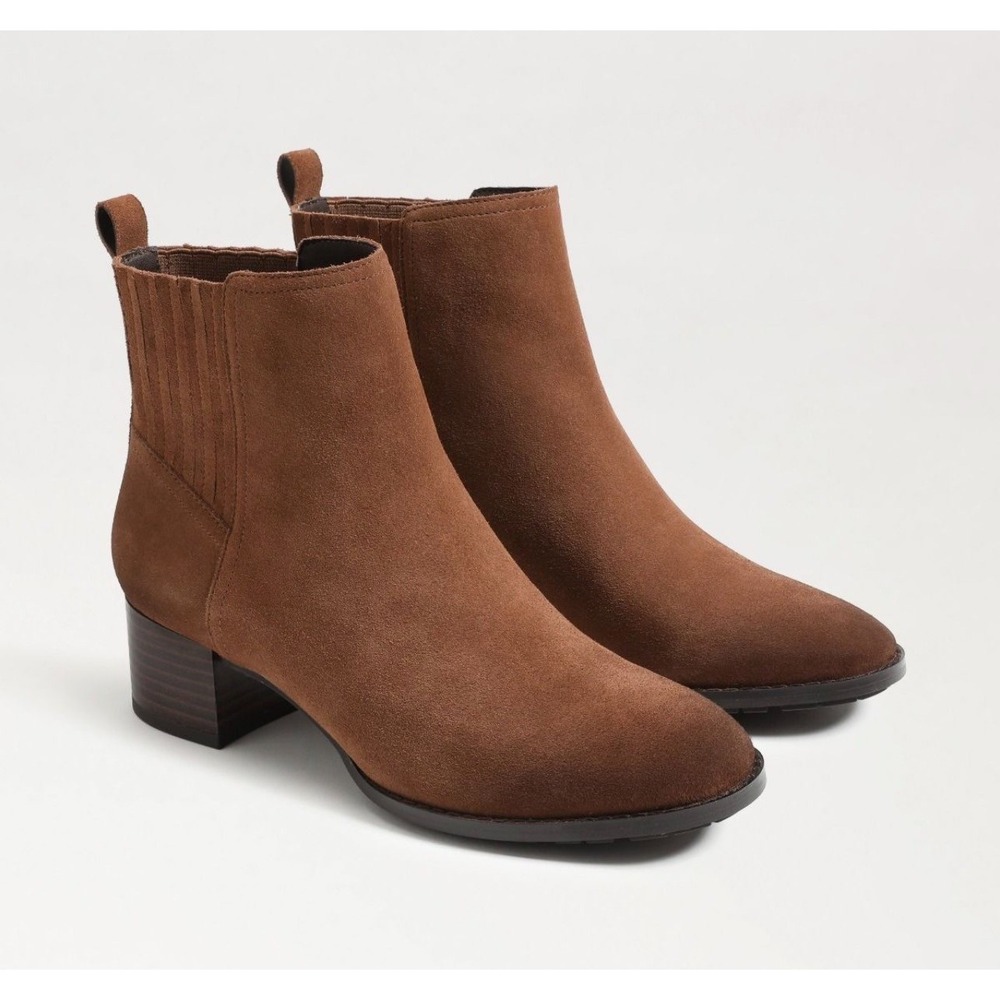 Sam Edelman Kaiti Block Heel Ankle Boots in Walnut Brown Women's Sz 5